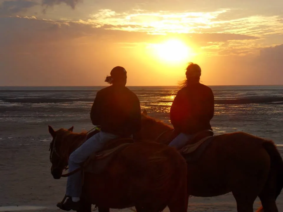 Sunset adventure scene on South Padre Island in August
